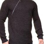 Elegancki sweter długi męski w kolorze ciemnoszarym