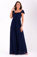 Romantyczna sukienka o eleganckiej linii w kolorze granatowym