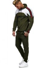 Efektowny dres o wygodnym kroju w kolorze khaki - obrazek 2