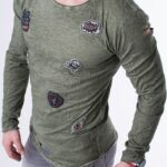 Efektowna bluzka z eleganckim wykończeniem rękawów w kolorze khaki