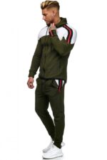 Efektowny dres o wygodnym kroju w kolorze khaki - obrazek 3
