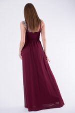 Delikatna sukienka o eleganckiej linii w kolorze oberżyny - obrazek 4