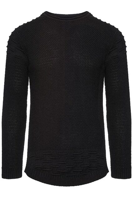 Efektowny sweter w klasycznym fasonie w kolorze czarnym